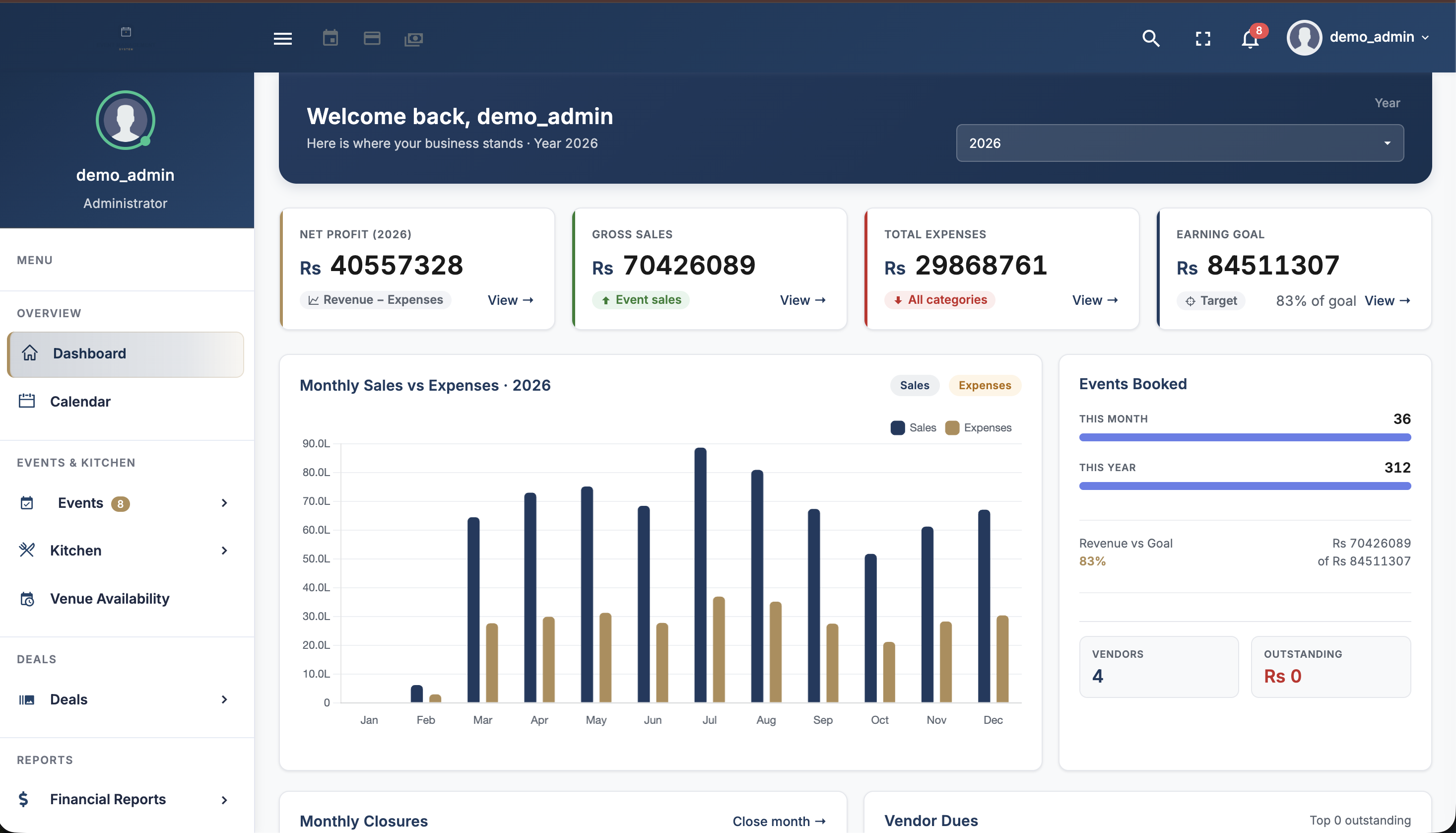 Event Management System screenshot 1